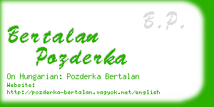 bertalan pozderka business card